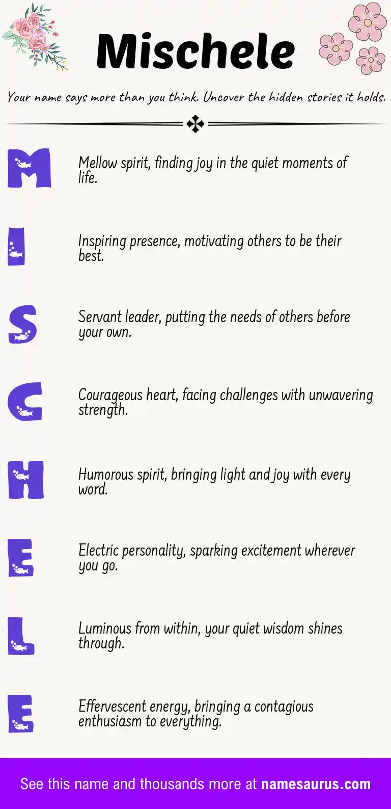 Acrostic poem about Mischele.