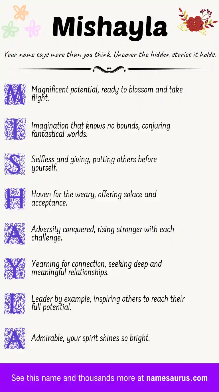 Acrostic poem about Mishayla.
