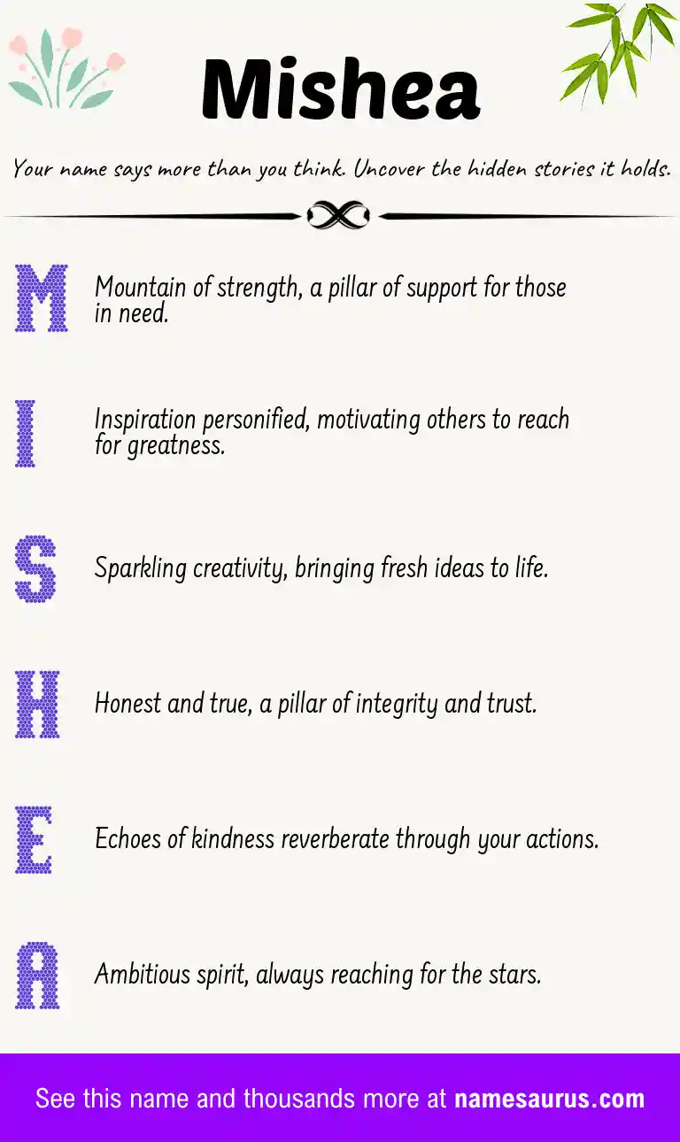 Acrostic poem about Mishea.