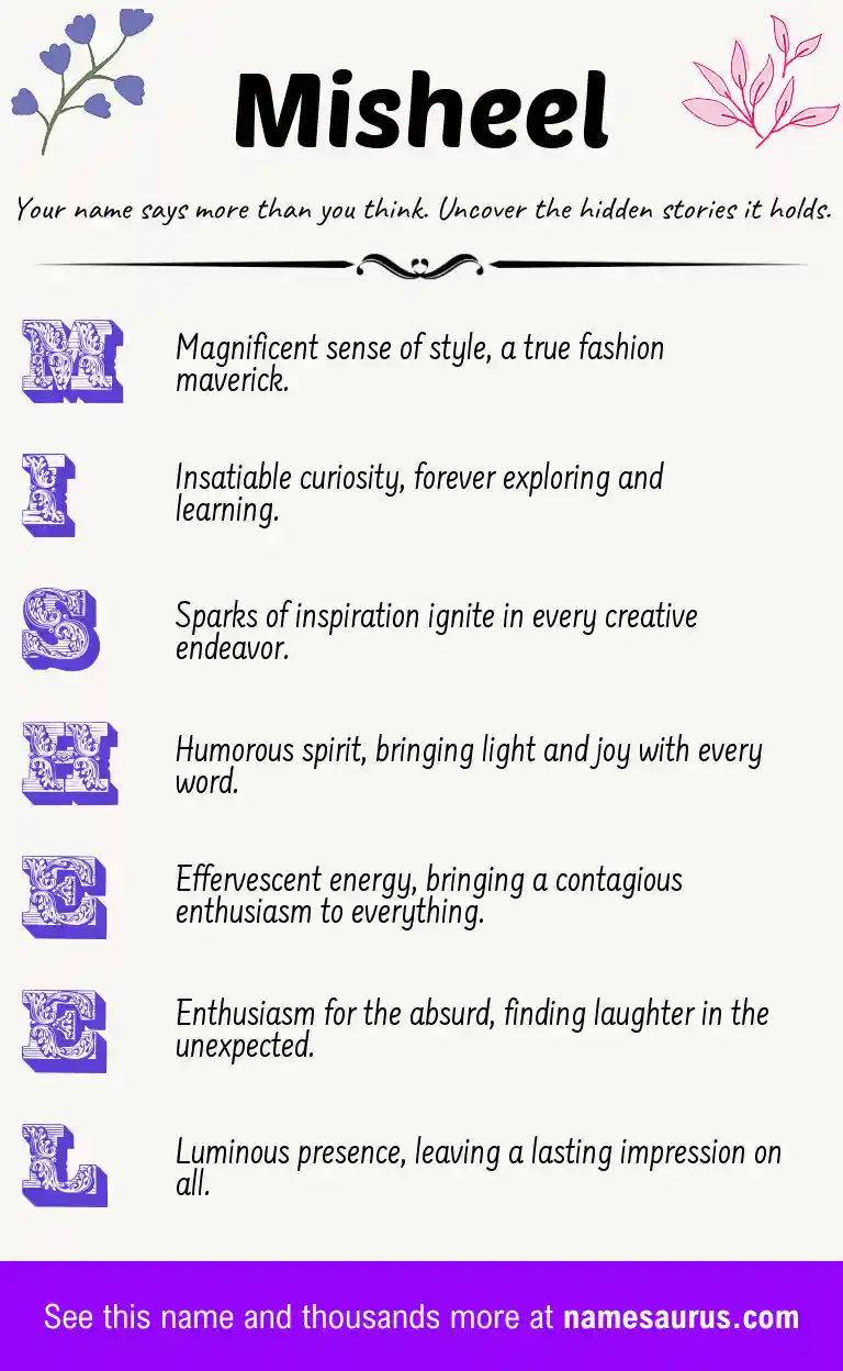 Acrostic poem about Misheel.