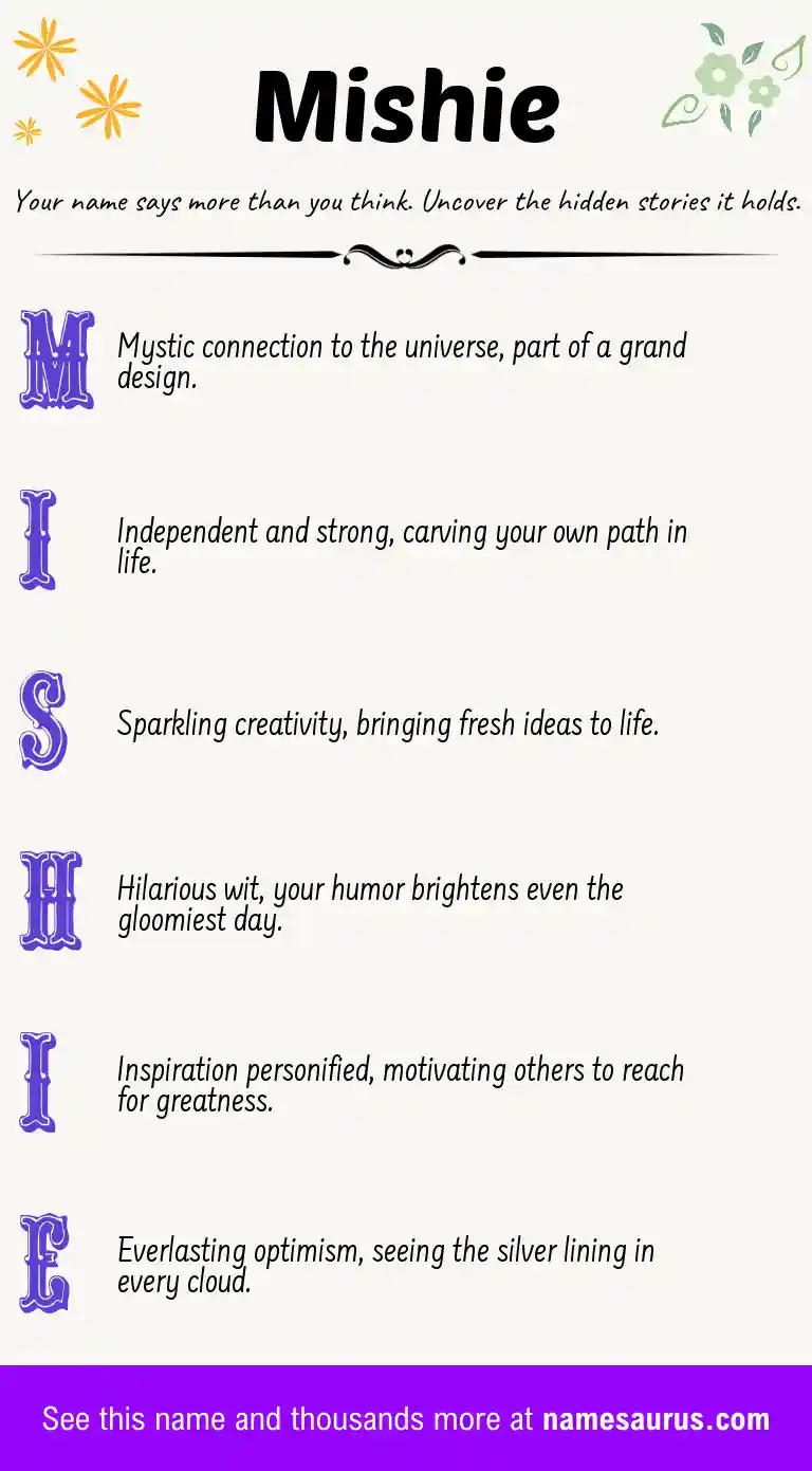 Acrostic poem about Mishie.