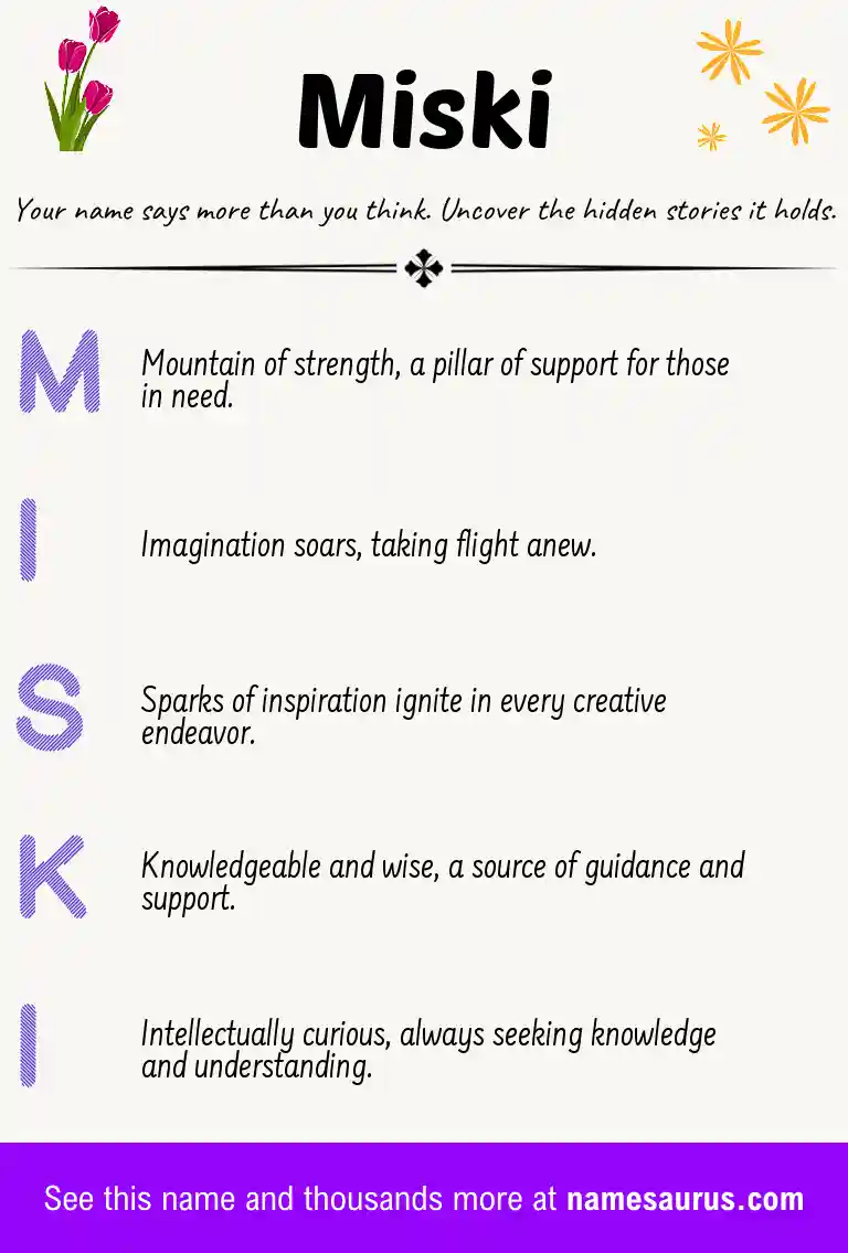 Acrostic poem about Miski.