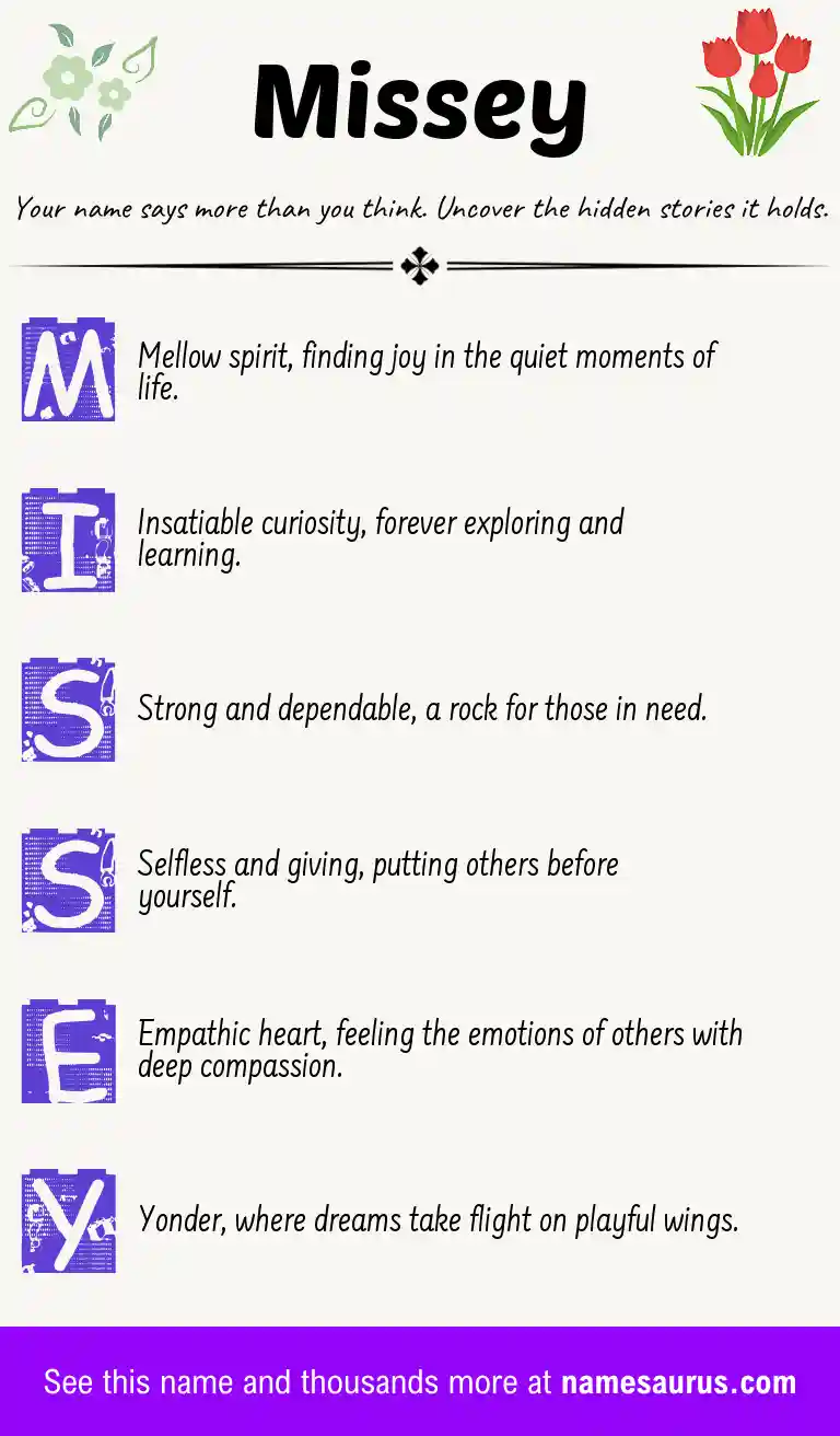 Acrostic poem about Missey.