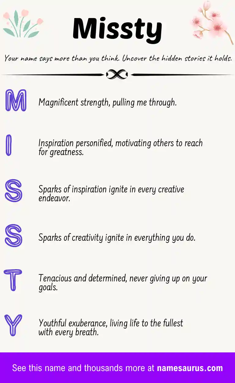 Acrostic poem about Missty.