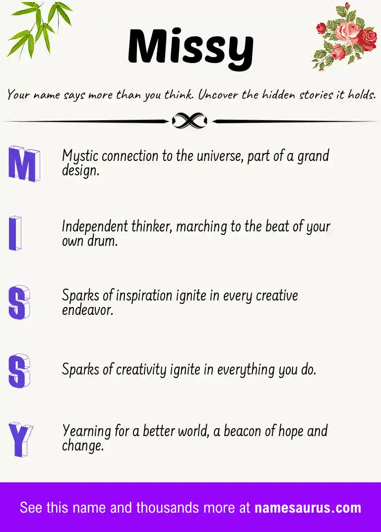 Acrostic poem about Missy.