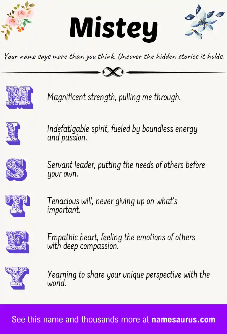 Acrostic poem about Mistey.