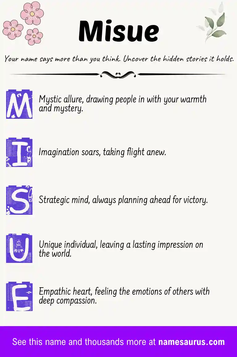 Acrostic poem about Misue.