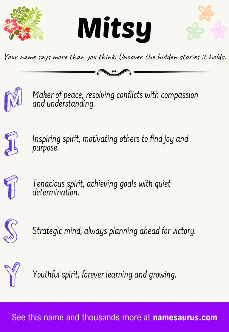 Acrostic poem about Mitsy.