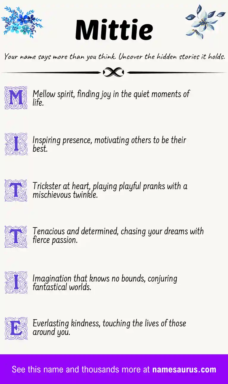 Acrostic poem about Mittie.
