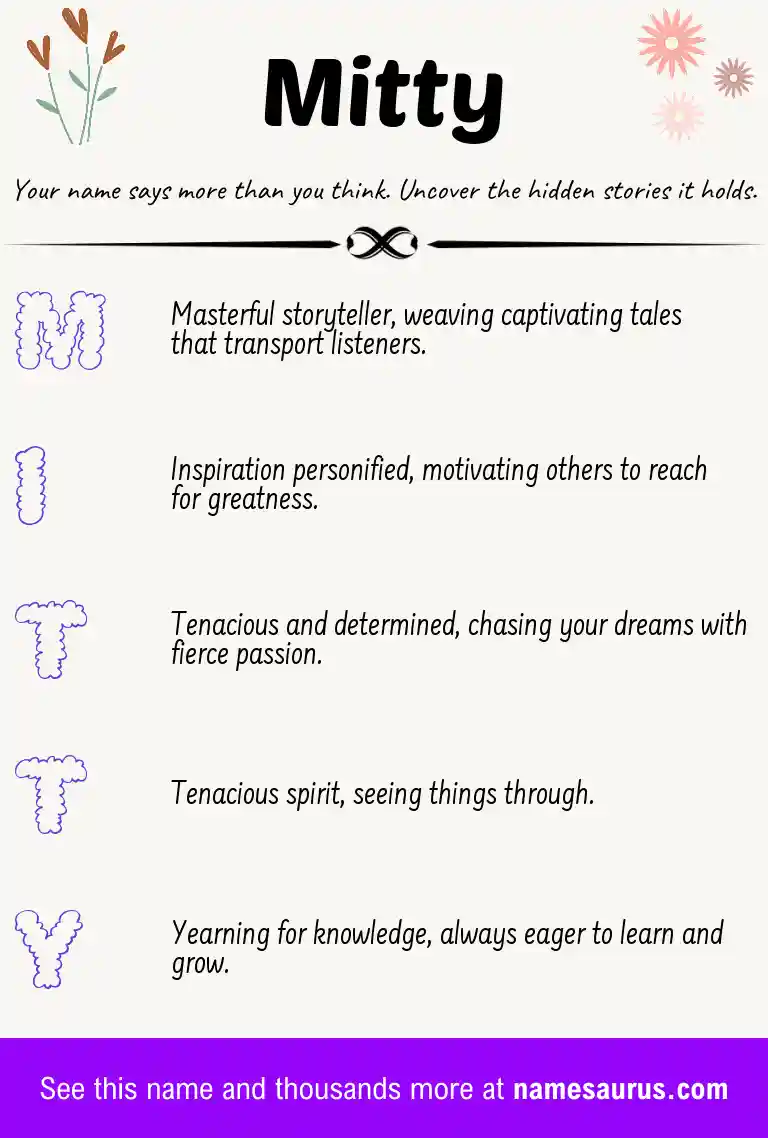 Acrostic poem about Mitty.