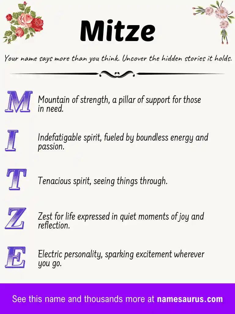 Acrostic poem about Mitze.