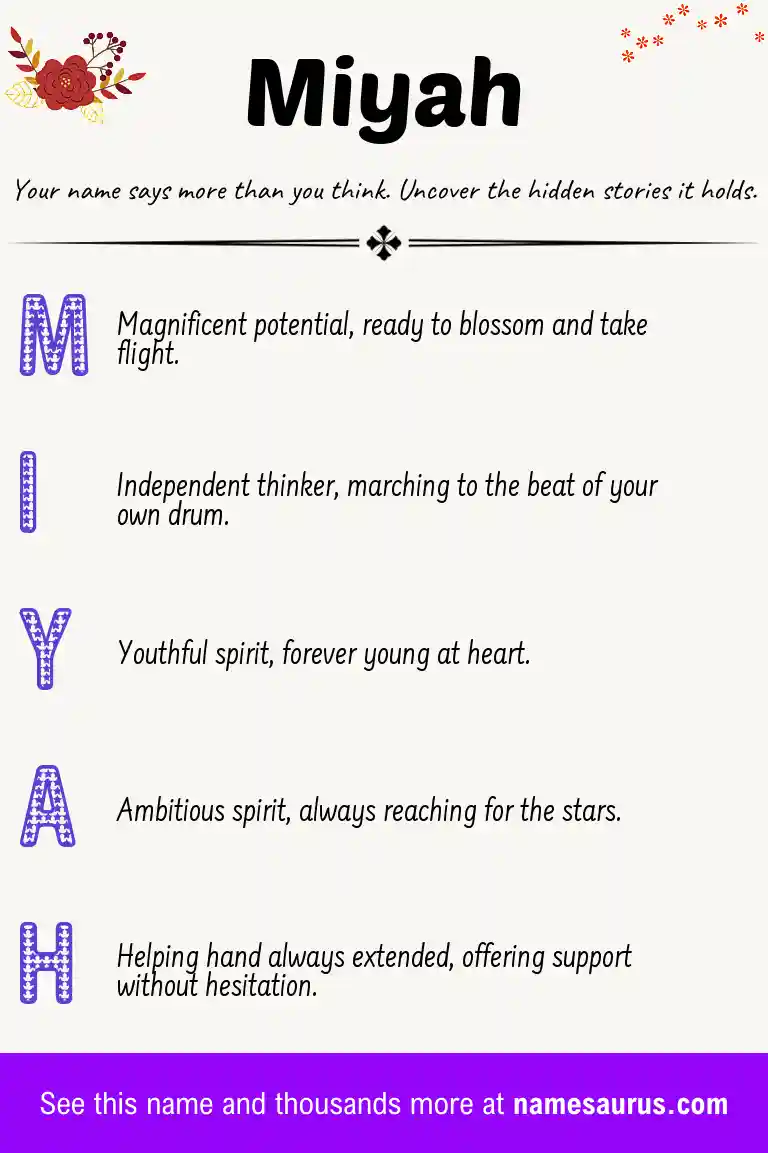 Acrostic poem about Miyah.