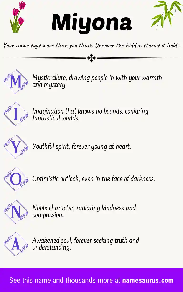 Acrostic poem about Miyona.