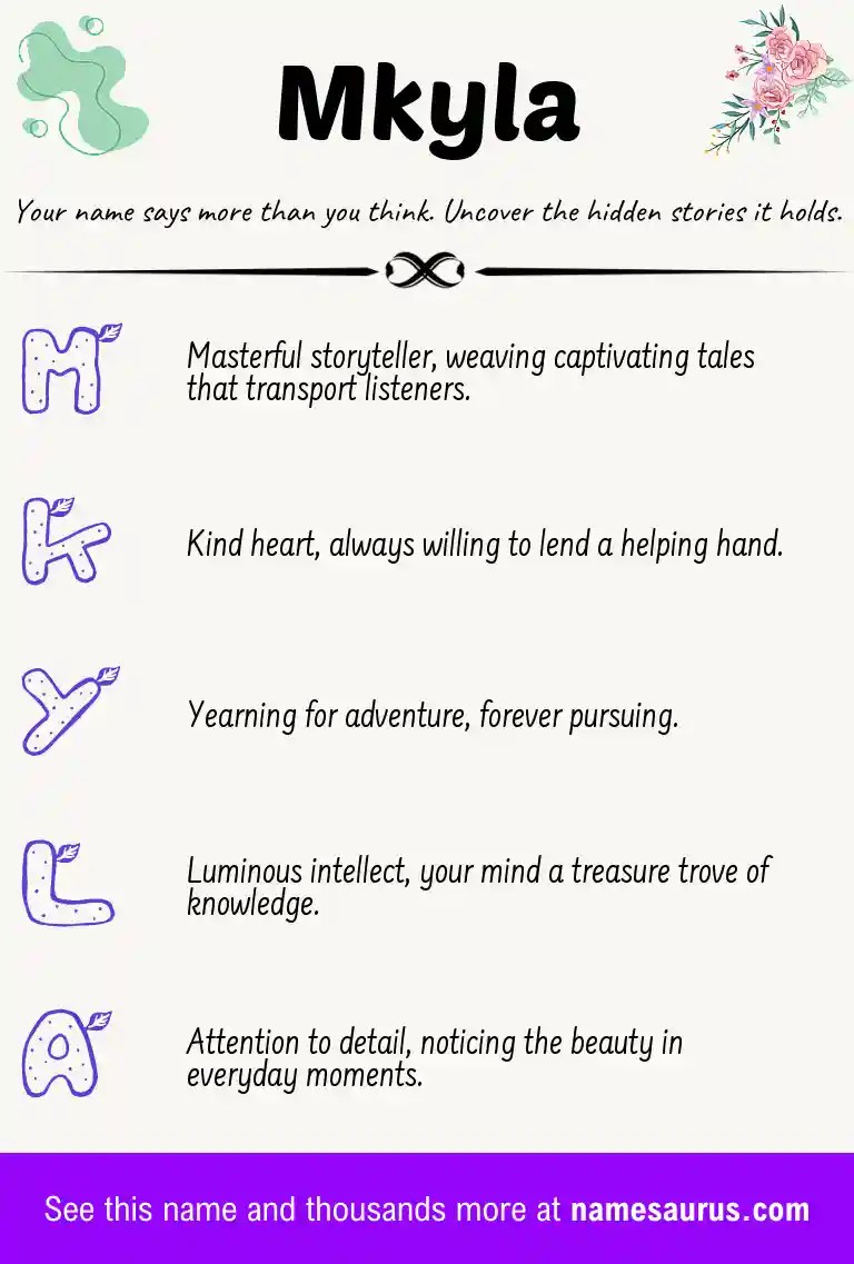 Acrostic poem about Mkyla.