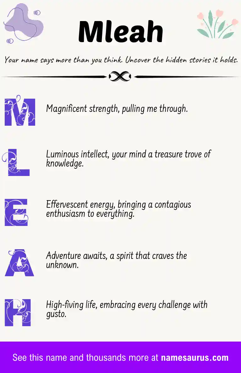 Acrostic poem about Mleah.