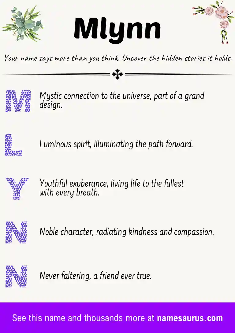 Acrostic poem about Mlynn.