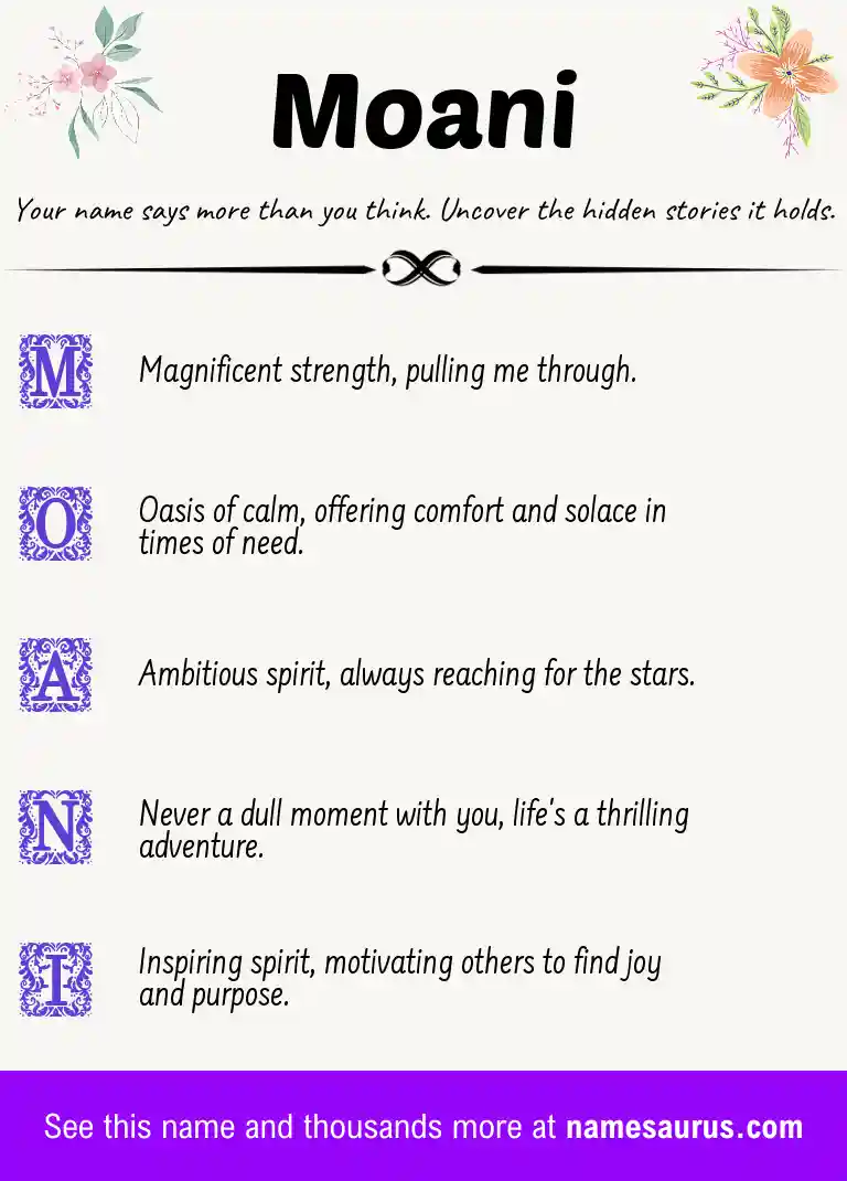 Acrostic poem about Moani.