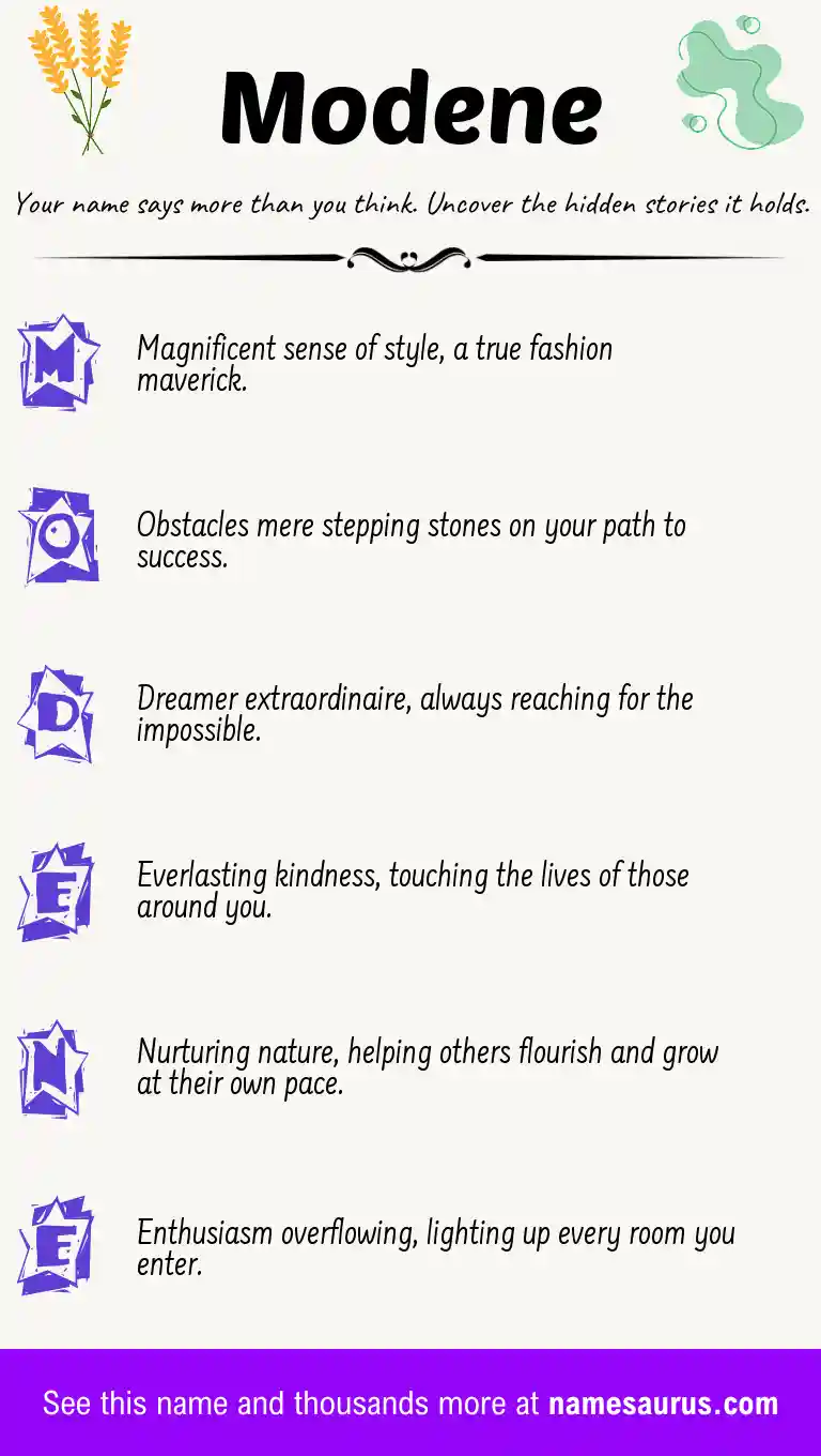 Acrostic poem about Modene.