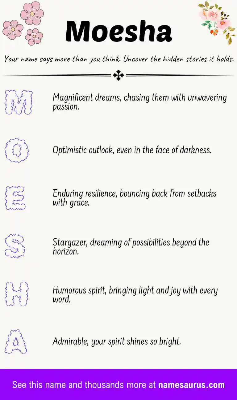 Acrostic poem about Moesha.