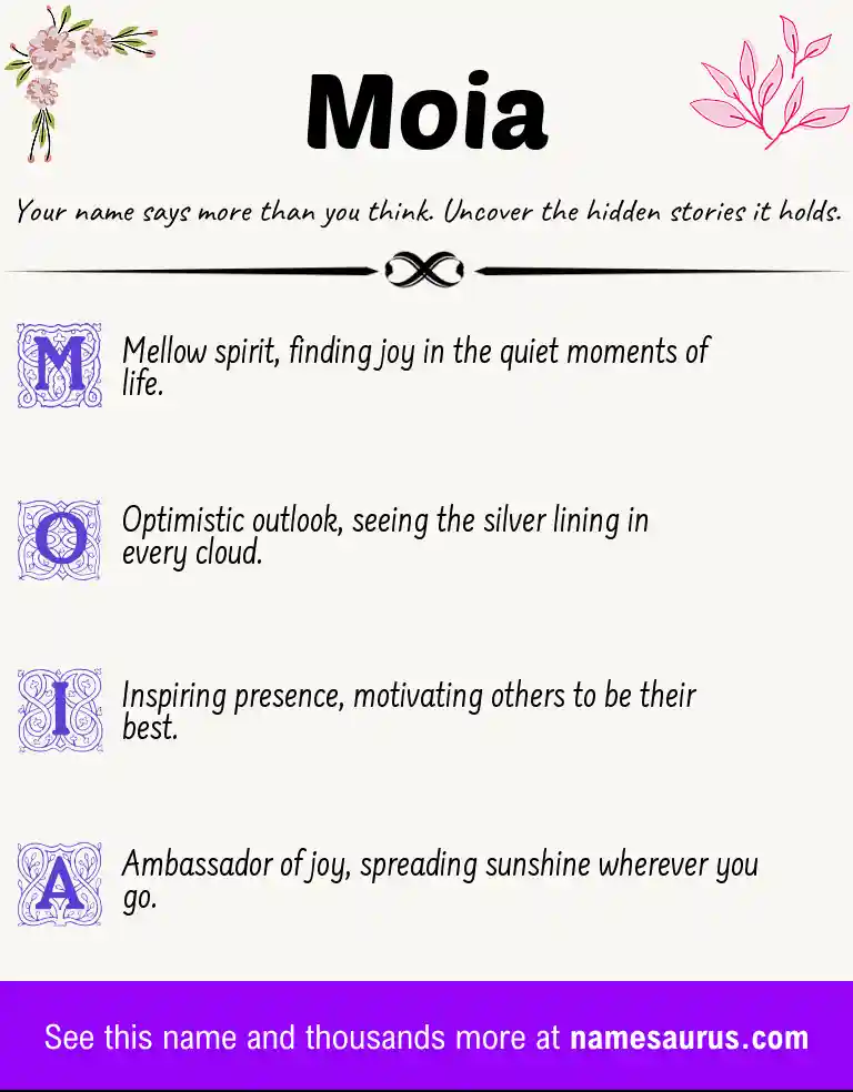 Acrostic poem about Moia.