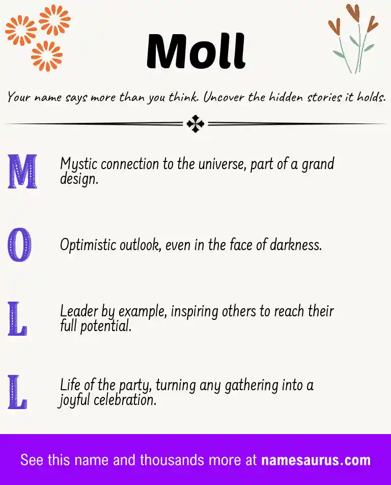 Acrostic poem about Moll.