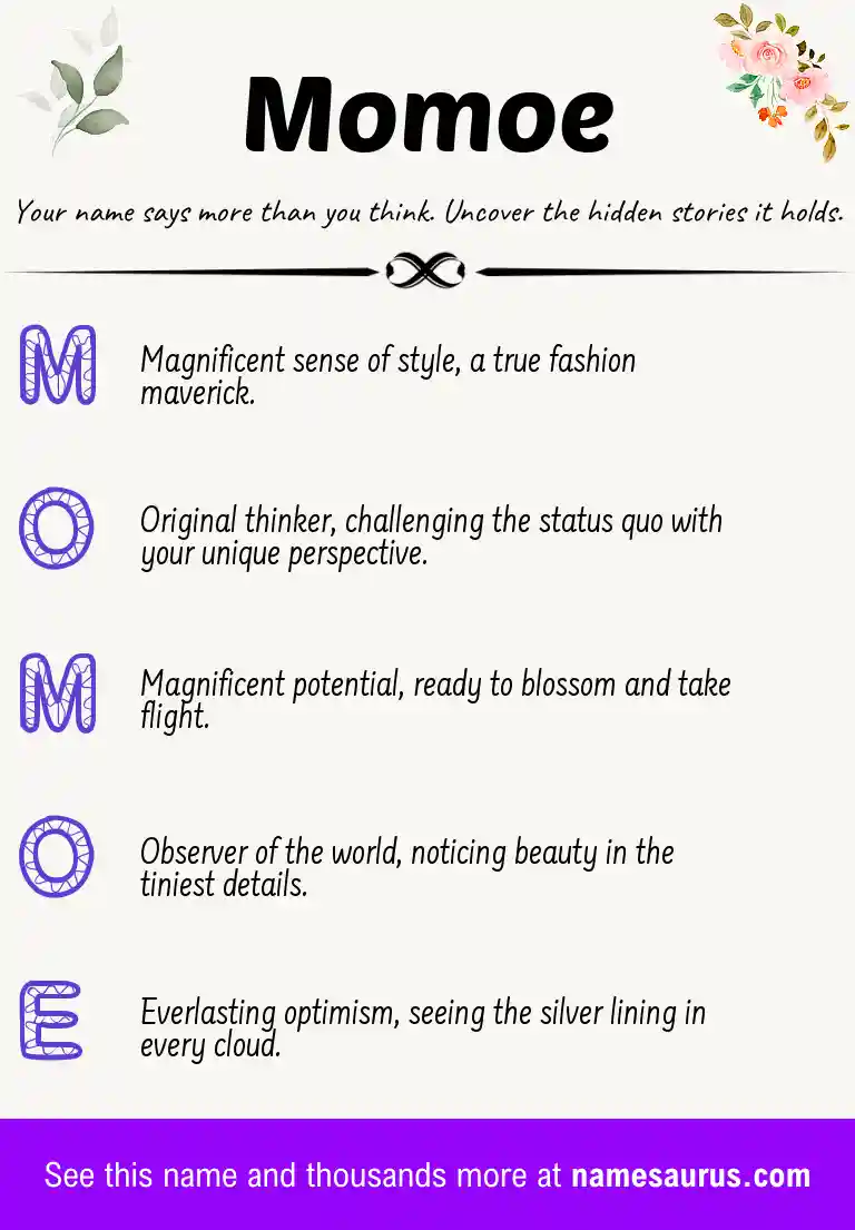 Acrostic poem about Momoe.