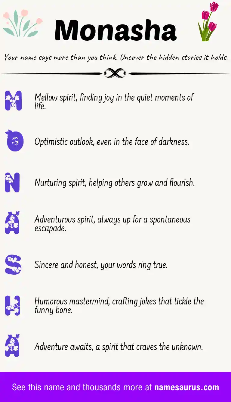 Acrostic poem about Monasha.