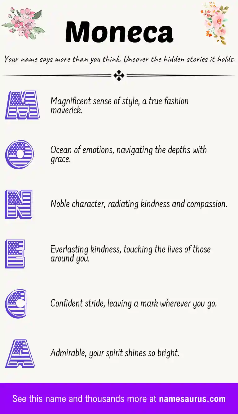 Acrostic poem about Moneca.