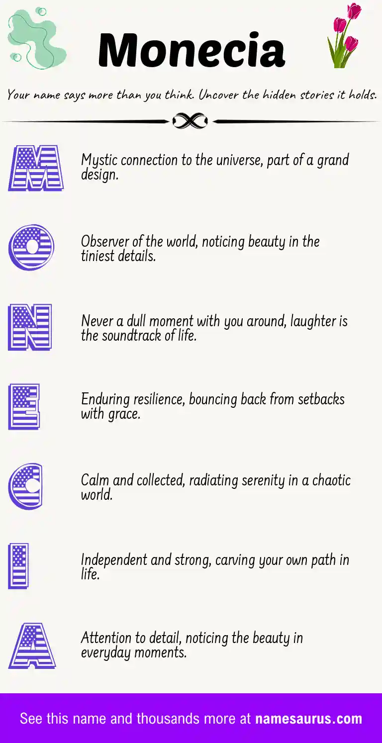 Acrostic poem about Monecia.