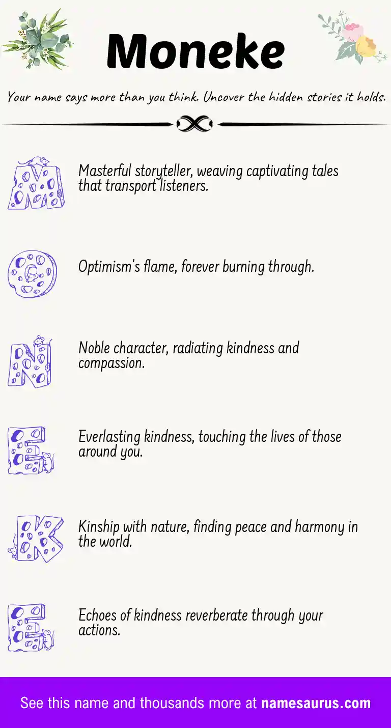 Acrostic poem about Moneke.