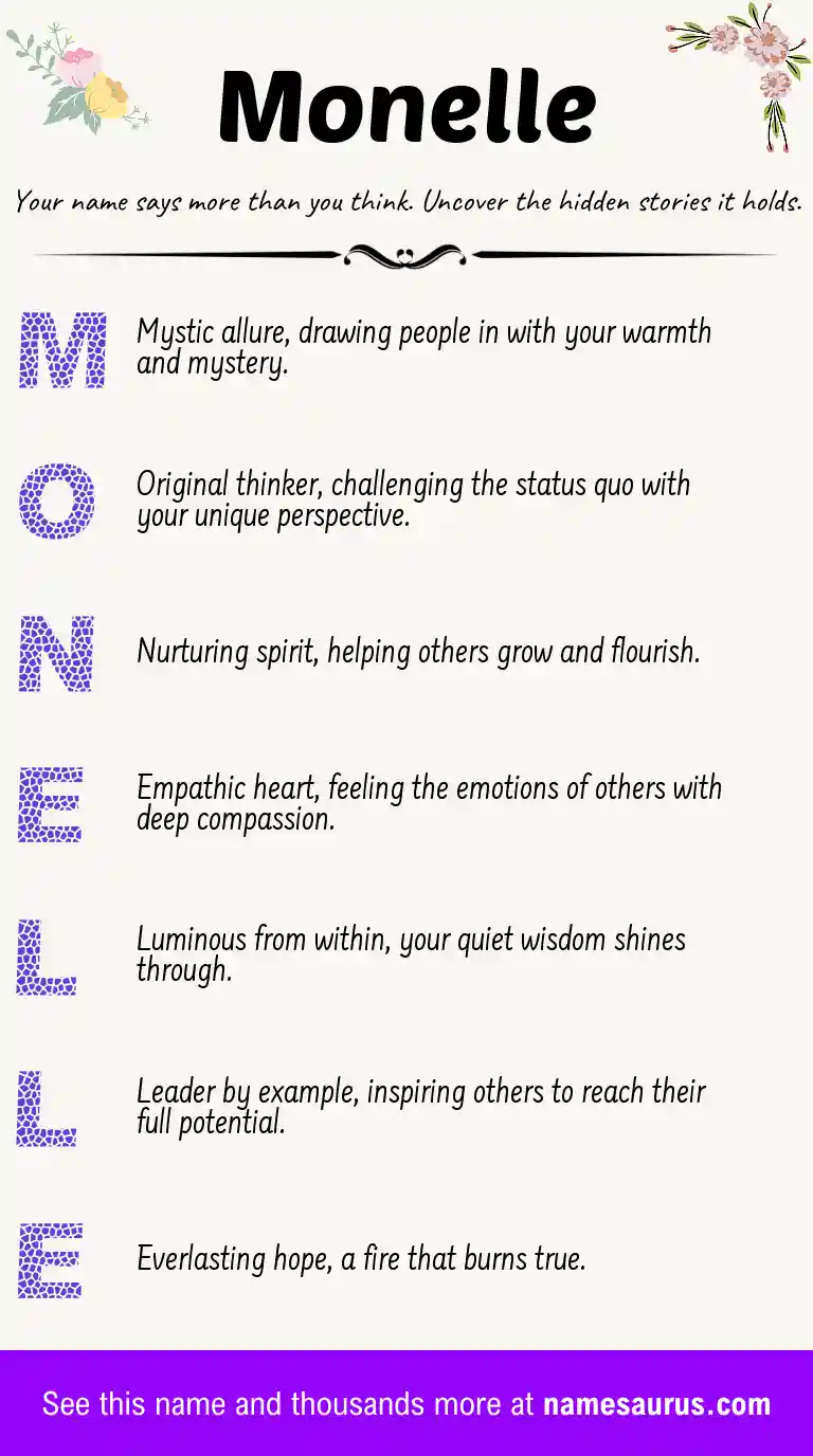Acrostic poem about Monelle.