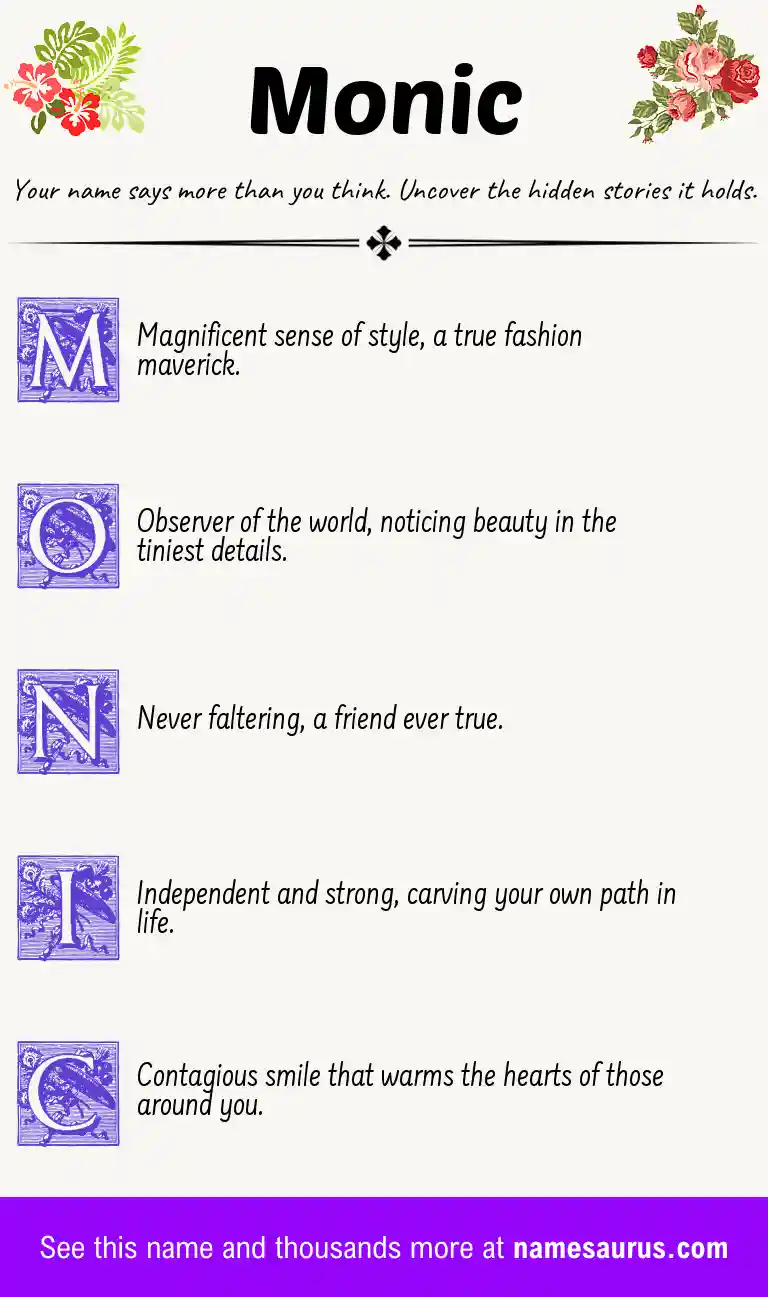 Acrostic poem about Monic.
