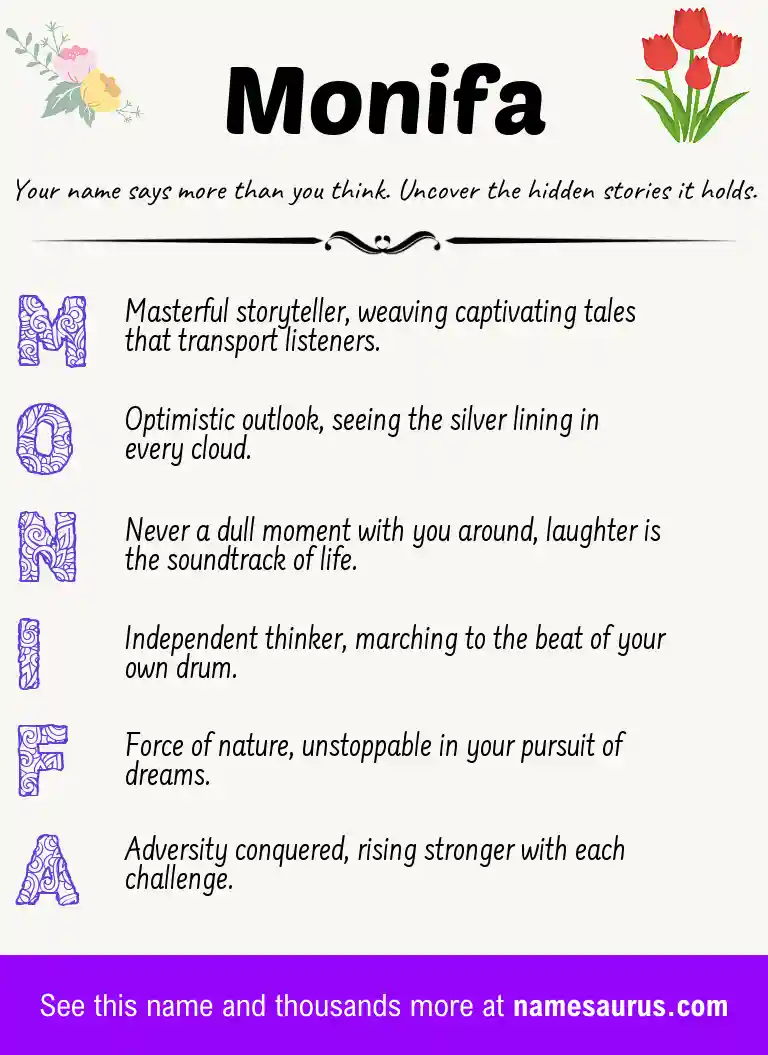 Acrostic poem about Monifa.