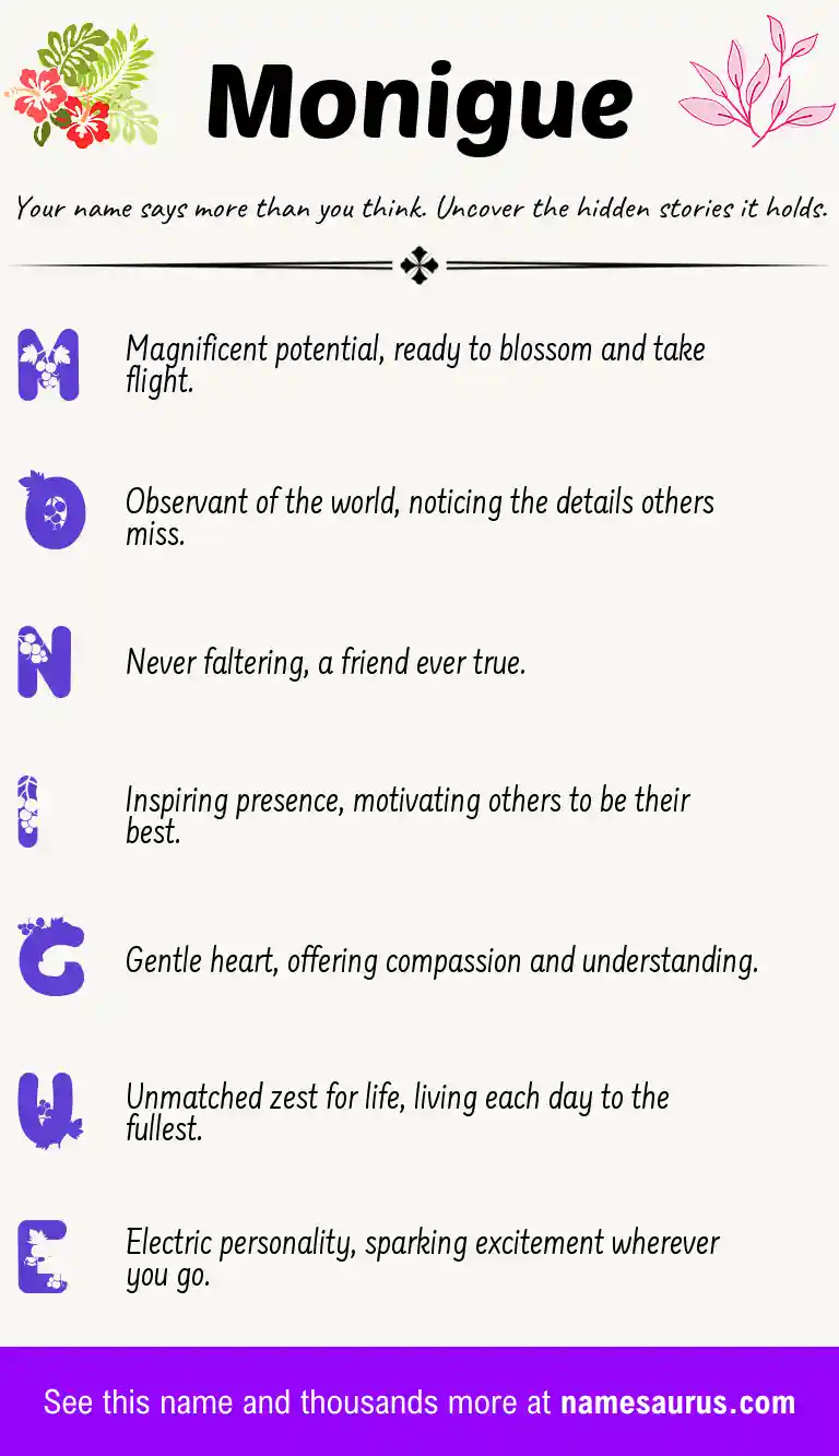 Acrostic poem about Monigue.