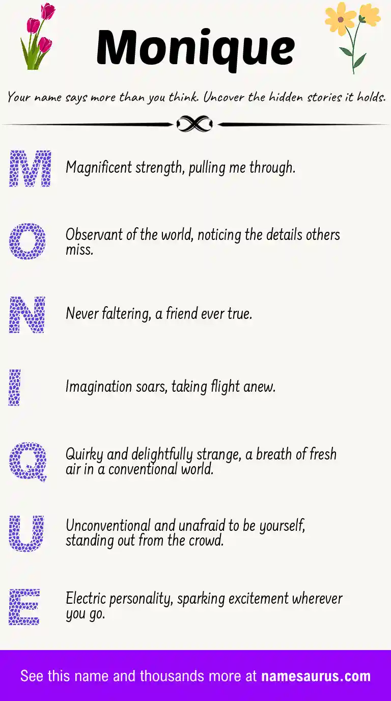 Acrostic poem about Monique.