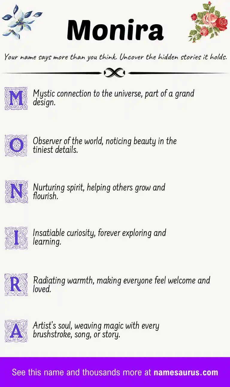 Acrostic poem about Monira.