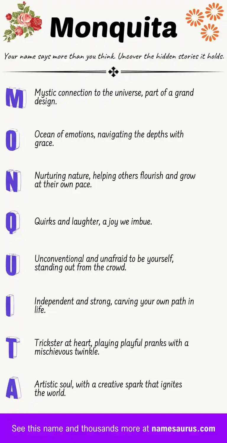 Acrostic poem about Monquita.