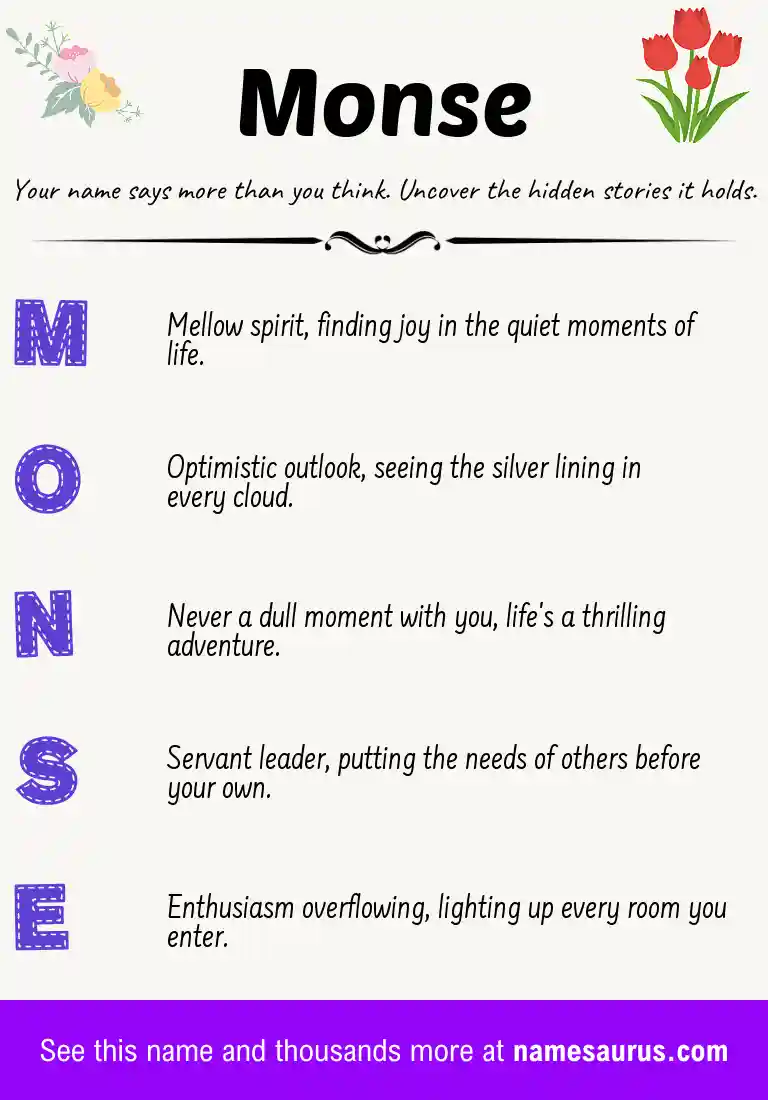Acrostic poem about Monse.