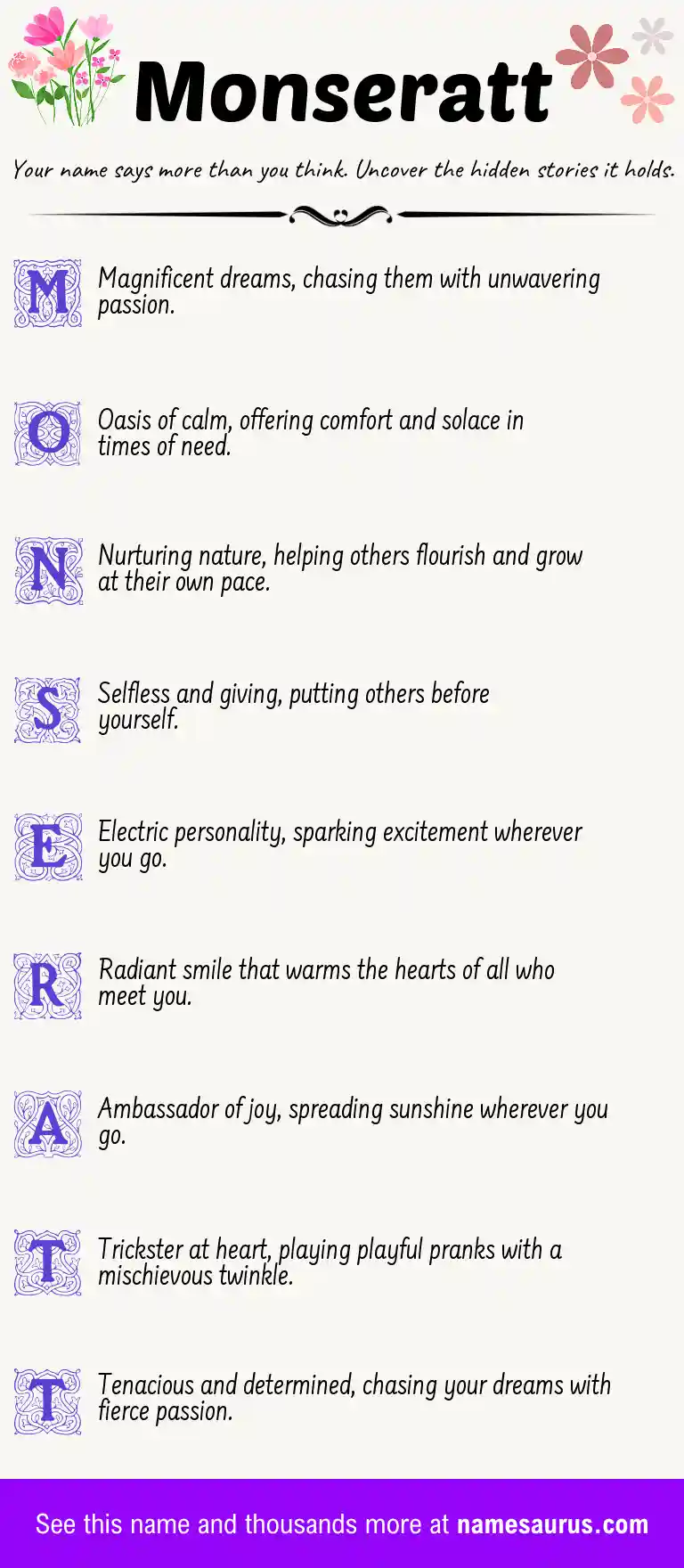Acrostic poem about Monseratt.