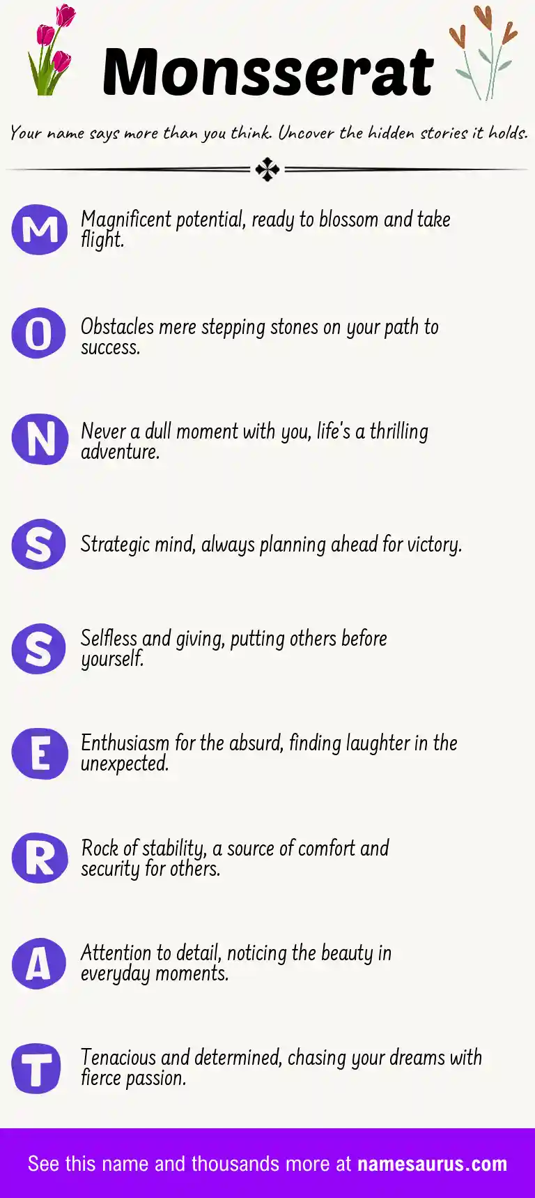 Acrostic poem about Monsserat.