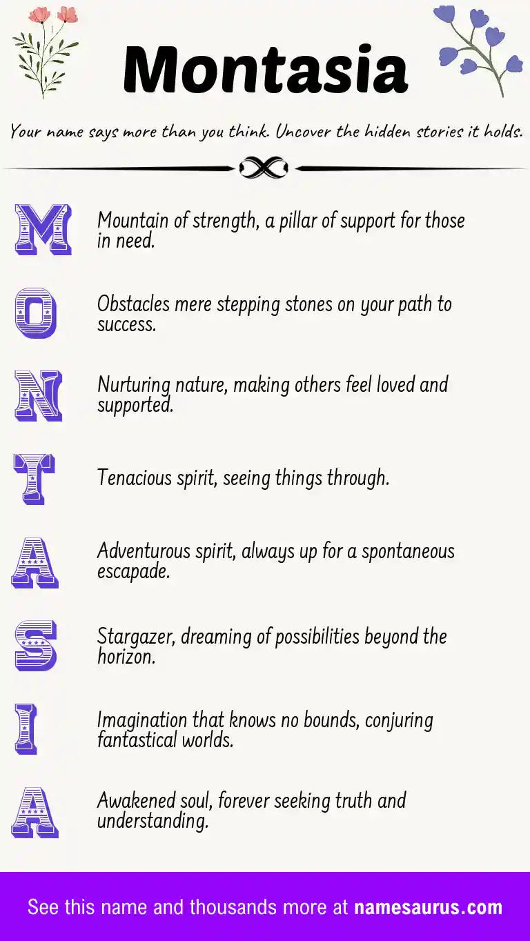 Acrostic poem about Montasia.