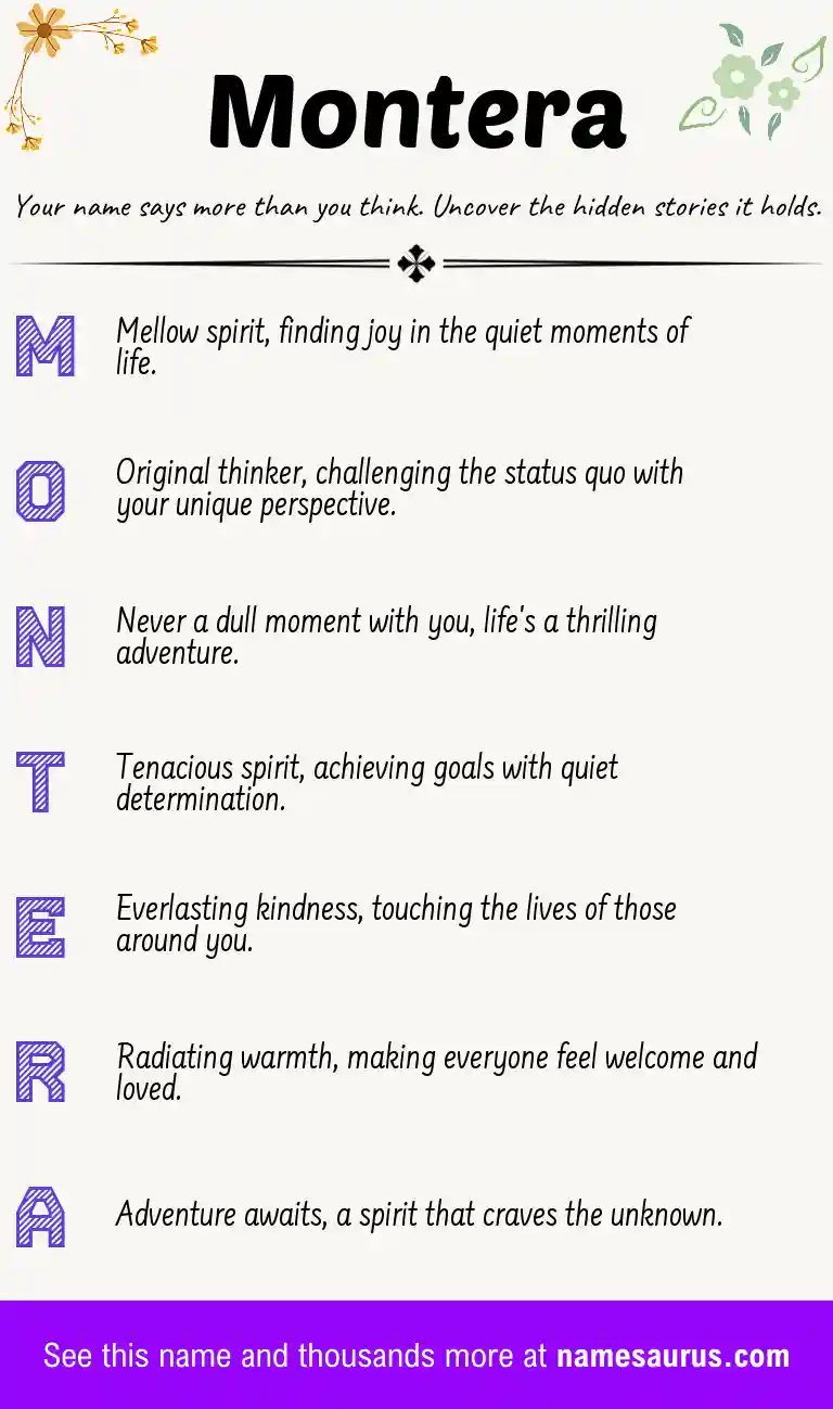 Acrostic poem about Montera.