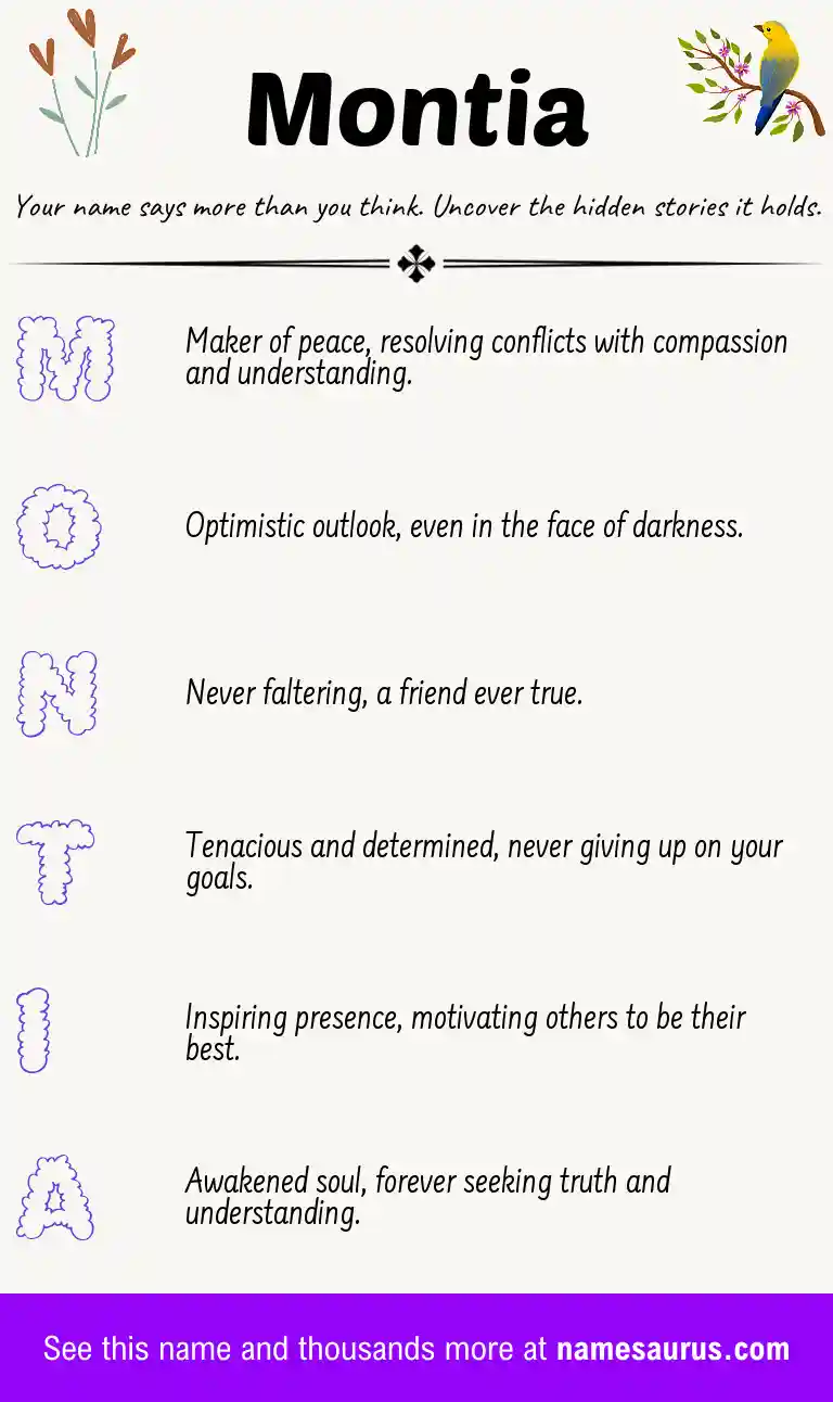 Acrostic poem about Montia.