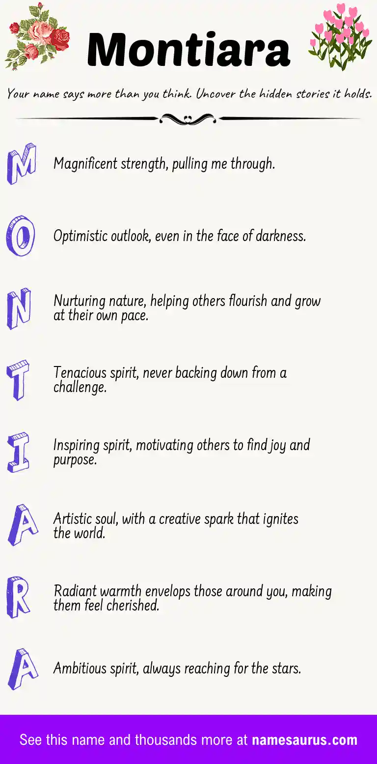 Acrostic poem about Montiara.