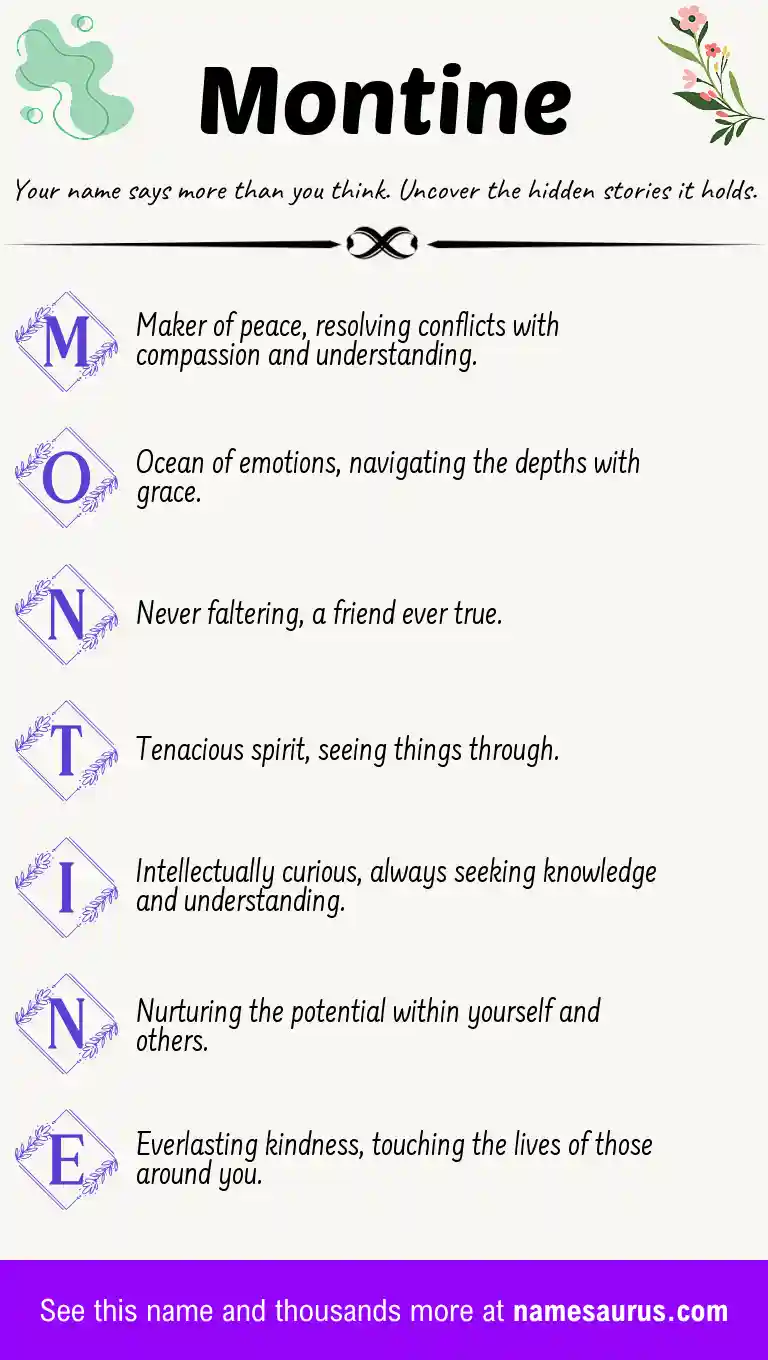 Acrostic poem about Montine.