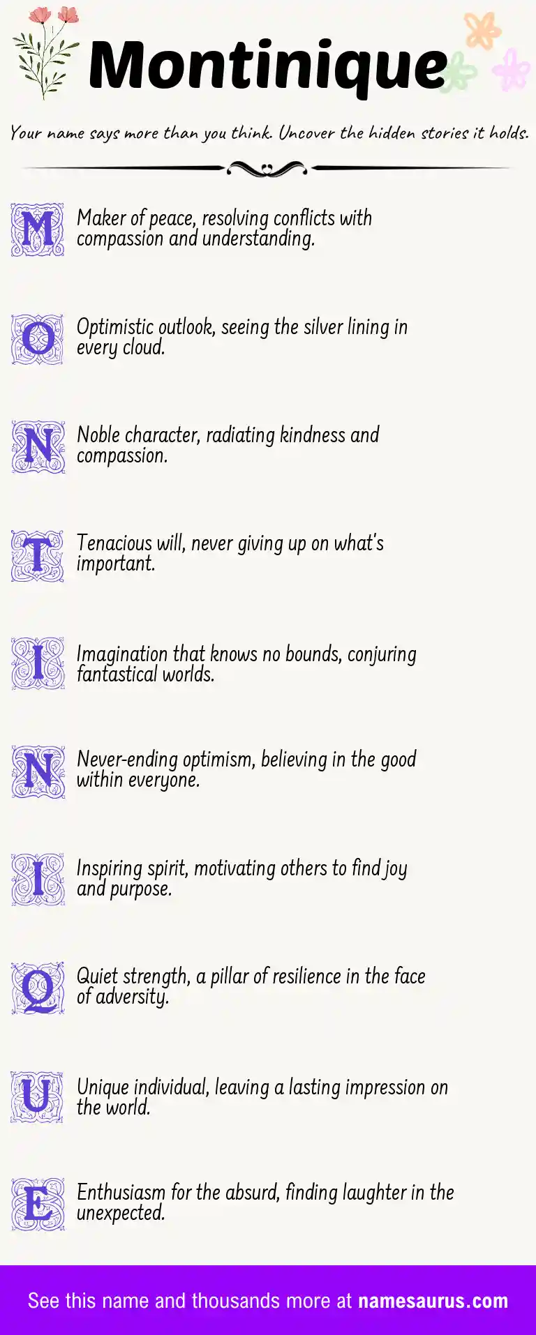 Acrostic poem about Montinique.