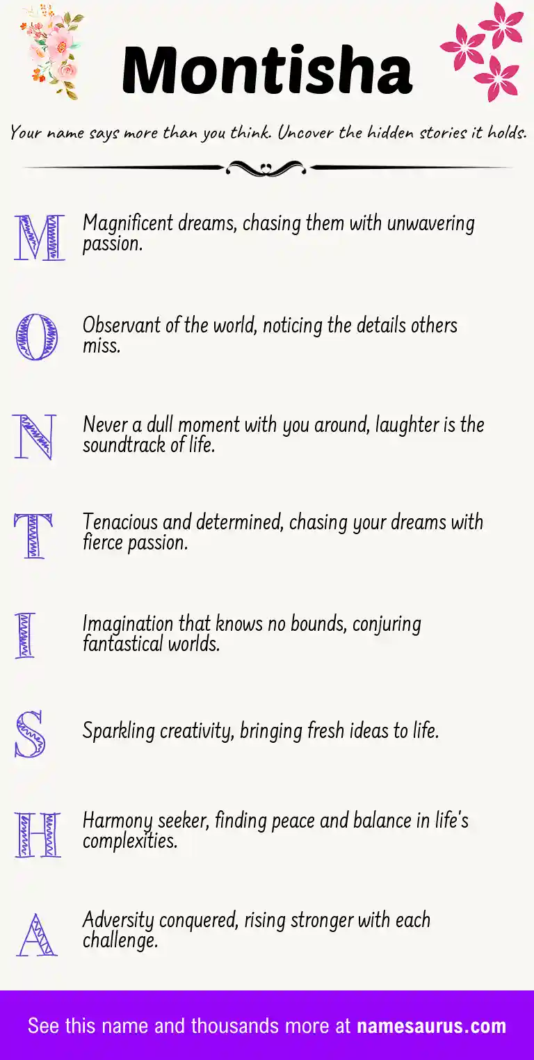 Acrostic poem about Montisha.