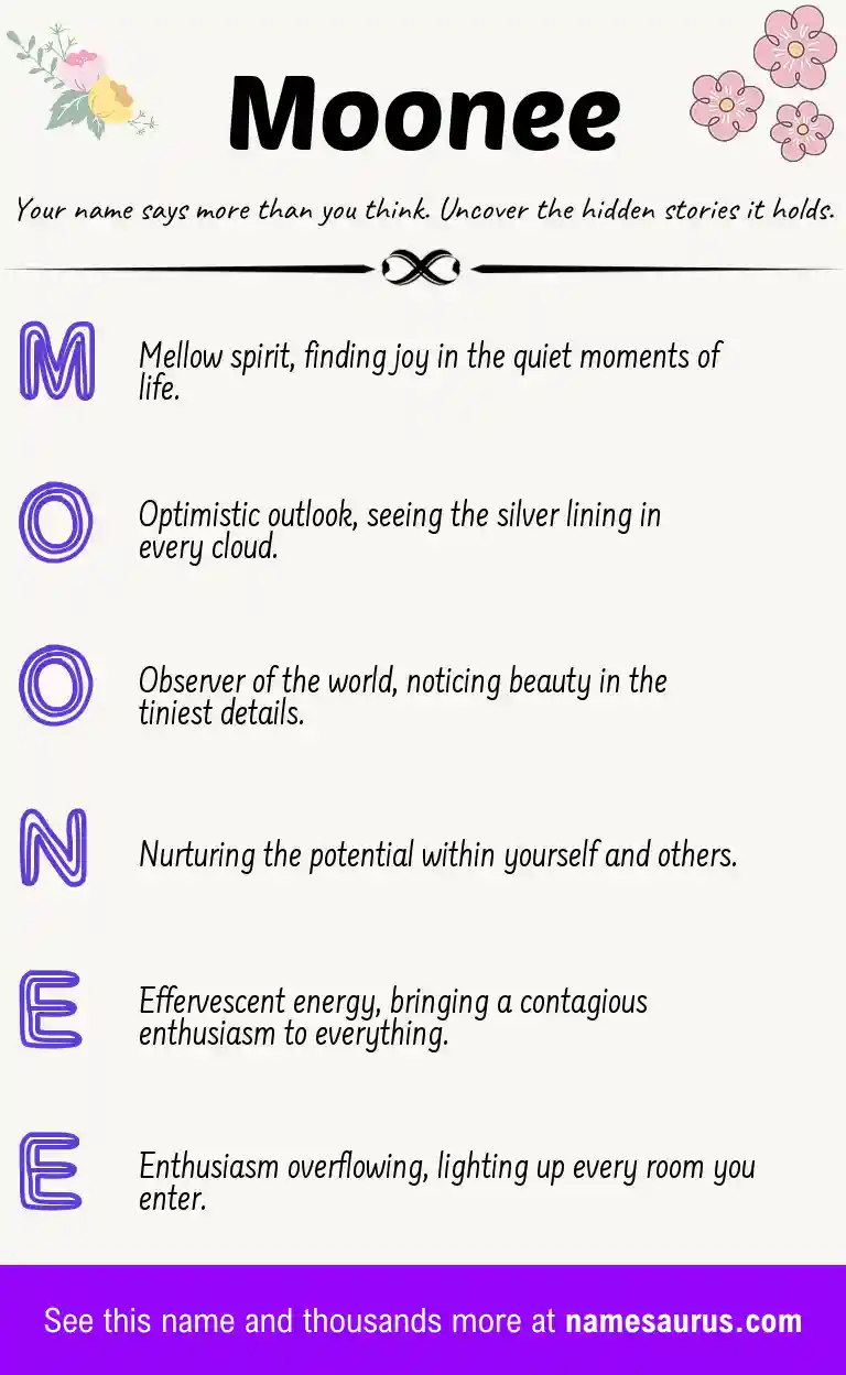 Acrostic poem about Moonee.