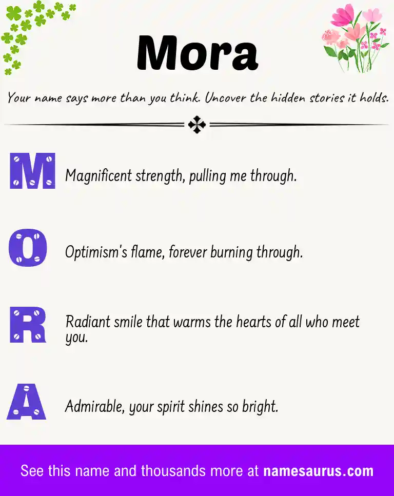 Acrostic poem about Mora.