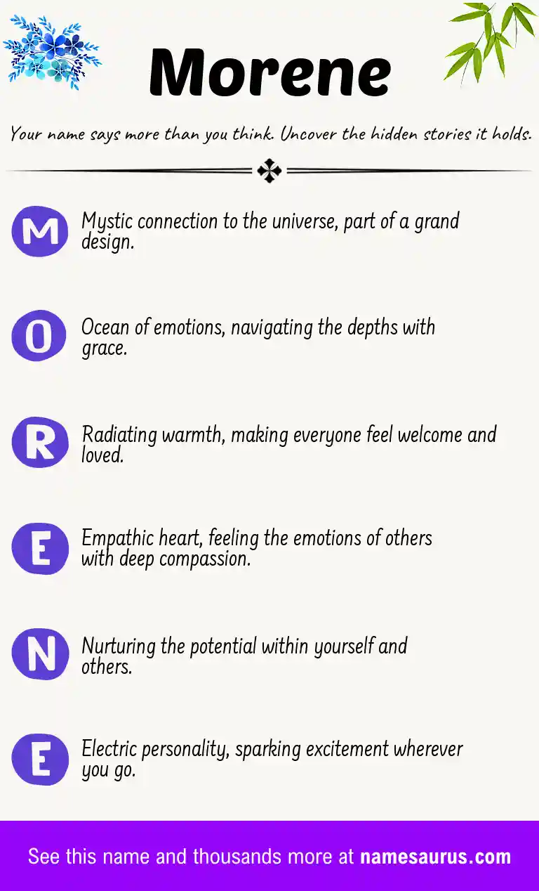 Acrostic poem about Morene.